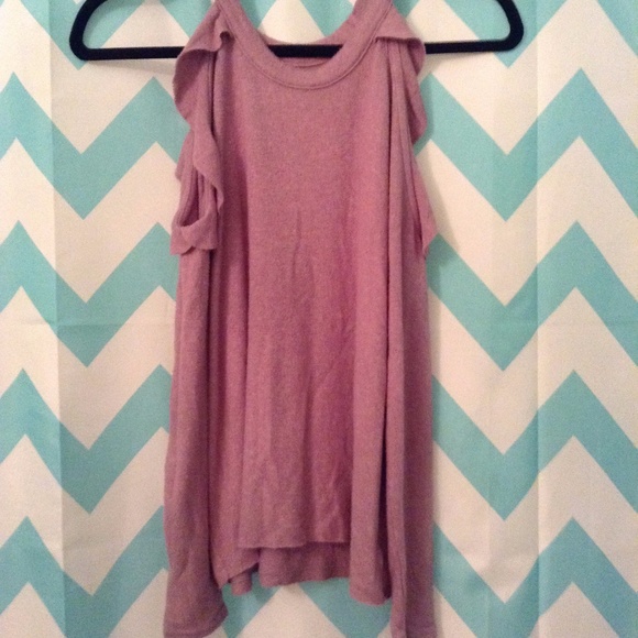 AE soft and sexy purple cold sholder top - Picture 2 of 3